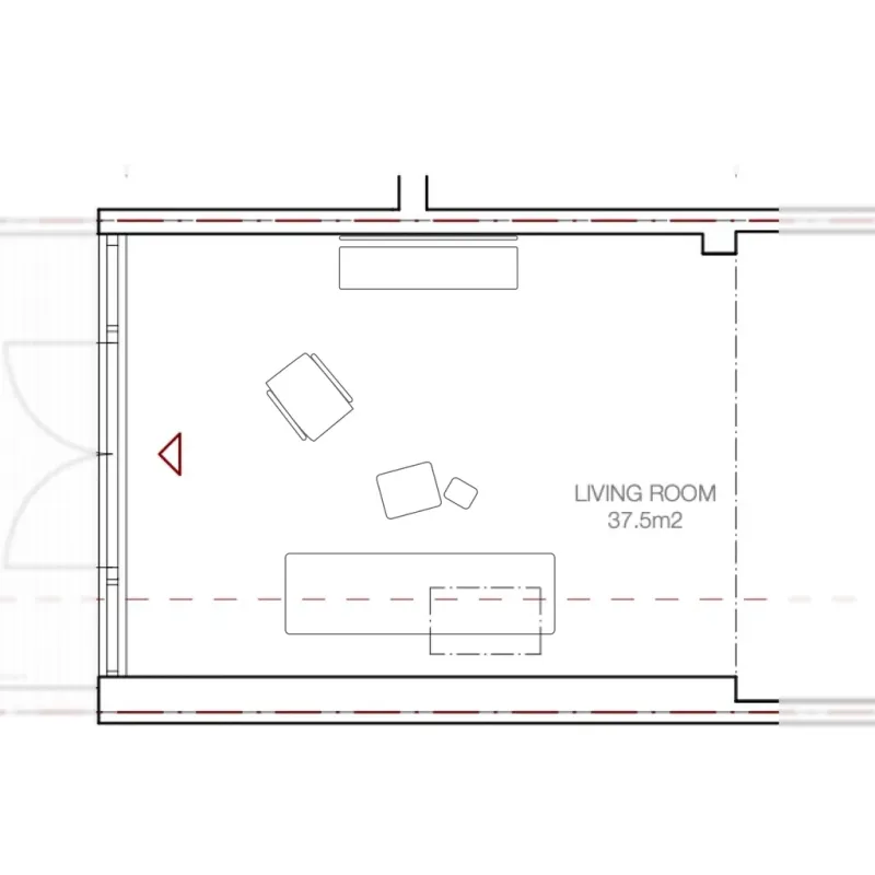 Current living room (furniture drawn by myself)