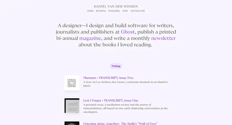 The previous version of my personal website