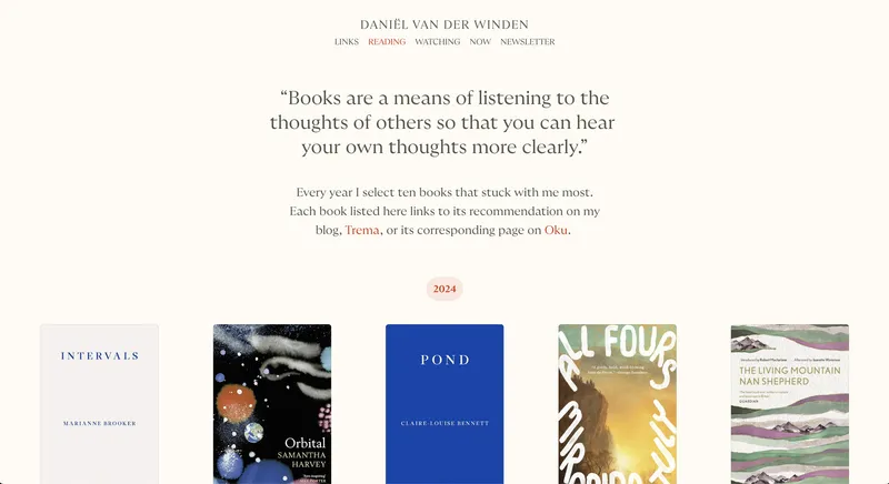 The previous version of my personal website