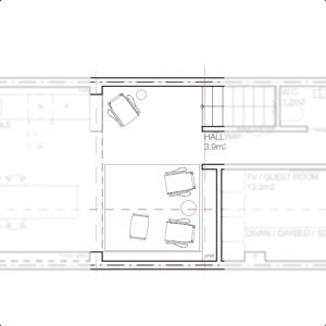Dining area → Seating/reading area