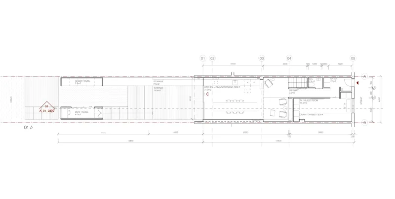 A potential layout for the ground floor and garden, as designed by HALLSTEIN