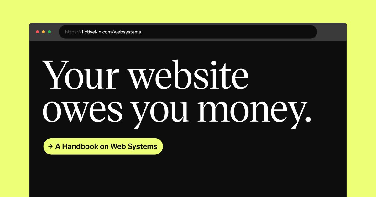Screenshot from Fictive Kin's website